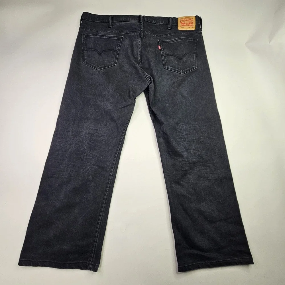 LEVI'S 569 Loose Straight Jeans 42x32 Black Dark Wash Denim Baggy Relaxed Fit